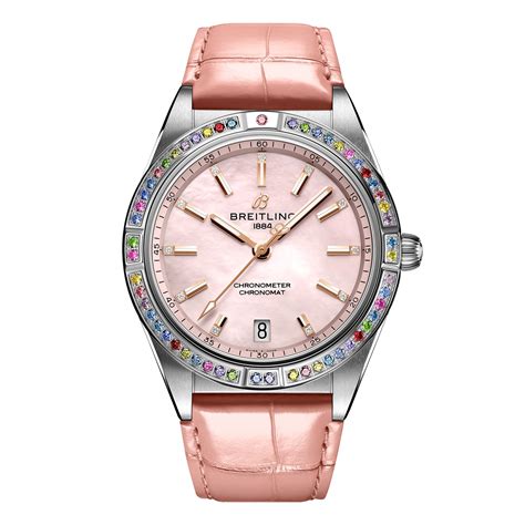 breitling ladies watch pink strap|aftermarket breitling straps.